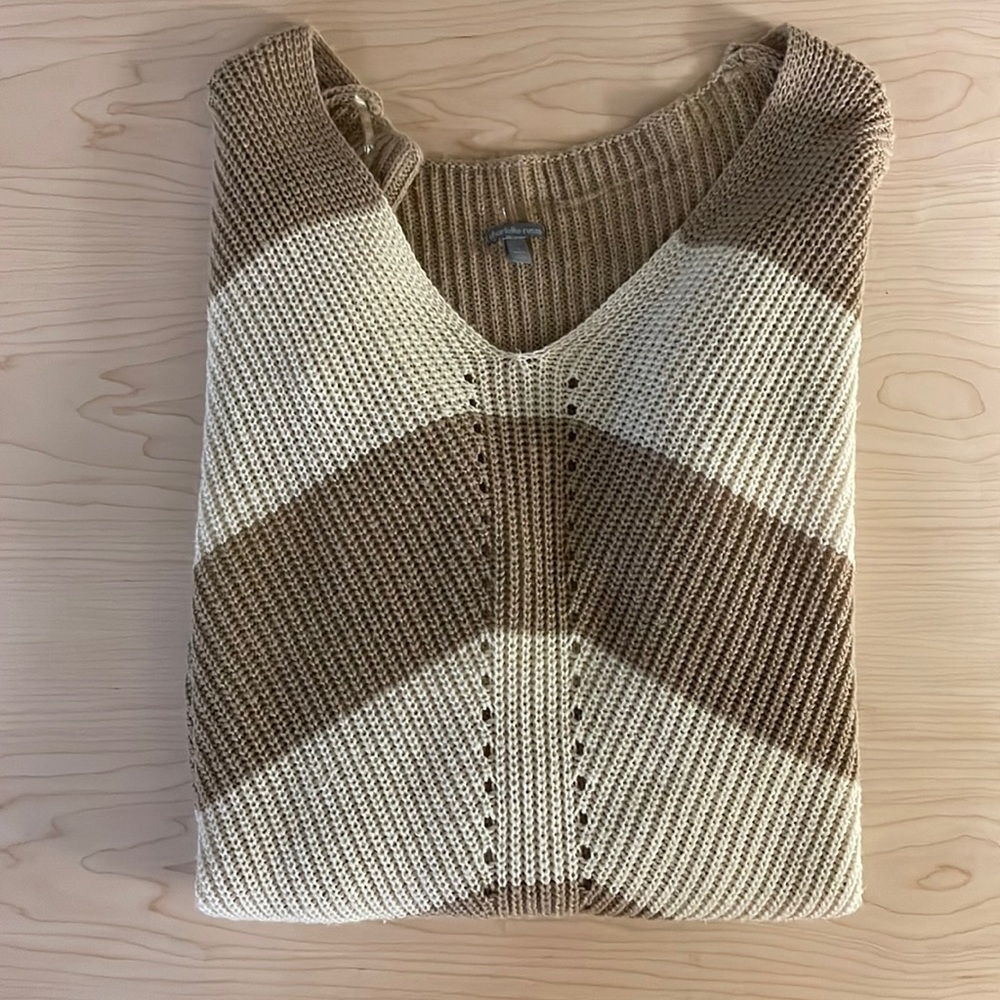 charlotte russe brown and white knitted sweater